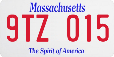 MA license plate 9TZ015