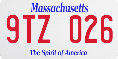 MA license plate 9TZ026