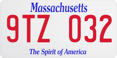 MA license plate 9TZ032