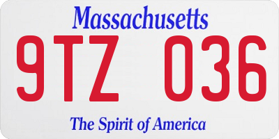MA license plate 9TZ036