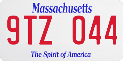 MA license plate 9TZ044