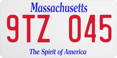 MA license plate 9TZ045