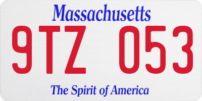 MA license plate 9TZ053