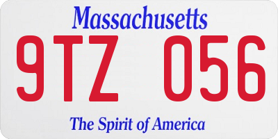 MA license plate 9TZ056