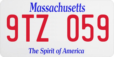 MA license plate 9TZ059