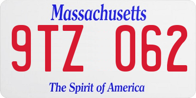 MA license plate 9TZ062
