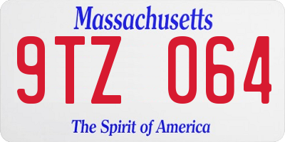 MA license plate 9TZ064
