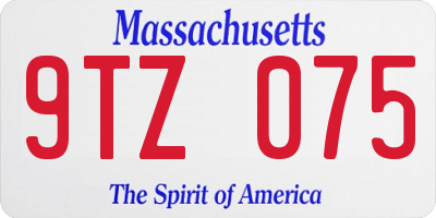 MA license plate 9TZ075
