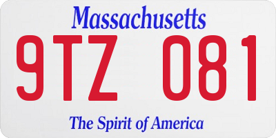 MA license plate 9TZ081