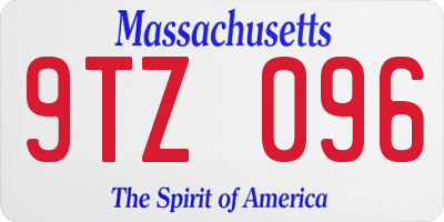 MA license plate 9TZ096