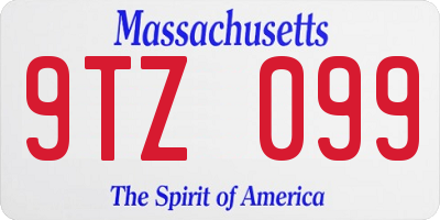 MA license plate 9TZ099
