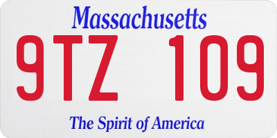 MA license plate 9TZ109