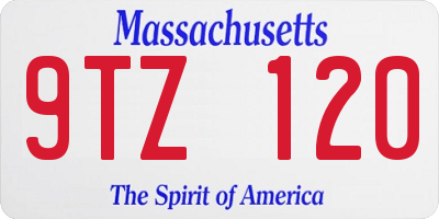 MA license plate 9TZ120
