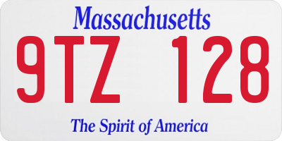 MA license plate 9TZ128