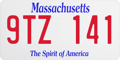 MA license plate 9TZ141