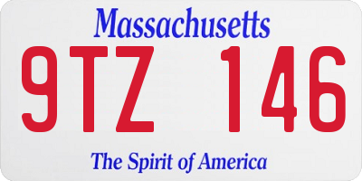 MA license plate 9TZ146