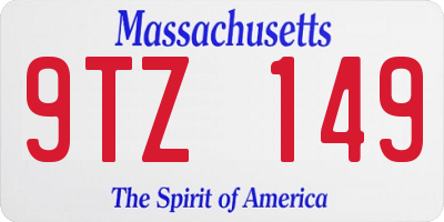 MA license plate 9TZ149