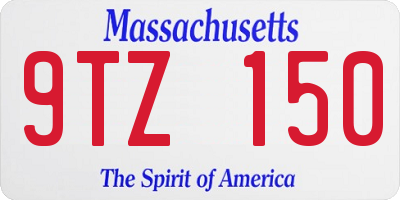MA license plate 9TZ150
