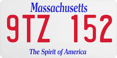 MA license plate 9TZ152