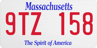 MA license plate 9TZ158