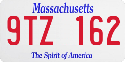 MA license plate 9TZ162