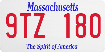 MA license plate 9TZ180