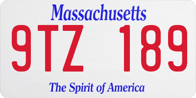 MA license plate 9TZ189
