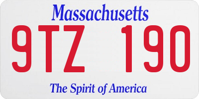 MA license plate 9TZ190