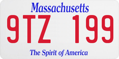 MA license plate 9TZ199