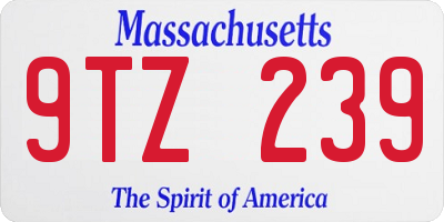 MA license plate 9TZ239