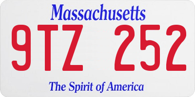 MA license plate 9TZ252