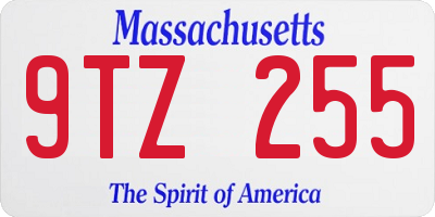 MA license plate 9TZ255