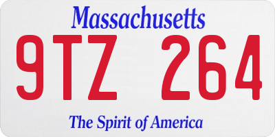 MA license plate 9TZ264
