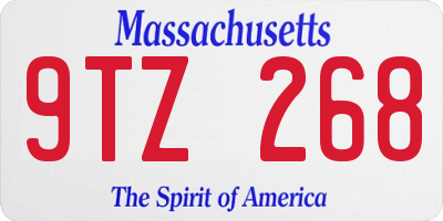 MA license plate 9TZ268