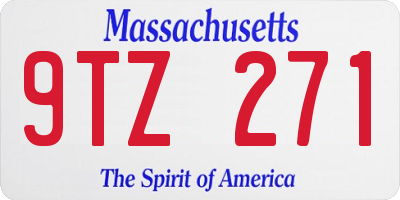 MA license plate 9TZ271