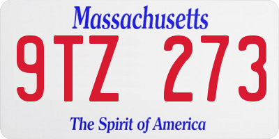 MA license plate 9TZ273