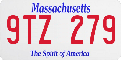 MA license plate 9TZ279