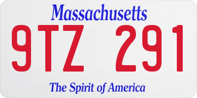 MA license plate 9TZ291