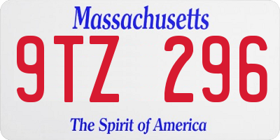 MA license plate 9TZ296