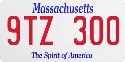 MA license plate 9TZ300