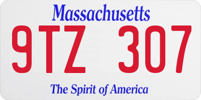 MA license plate 9TZ307