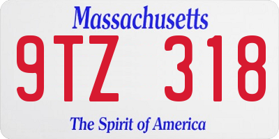 MA license plate 9TZ318