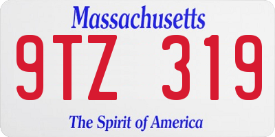 MA license plate 9TZ319