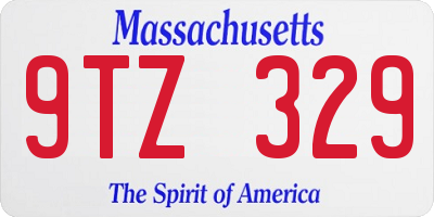 MA license plate 9TZ329