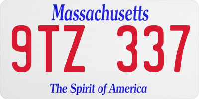 MA license plate 9TZ337