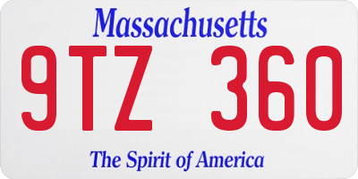 MA license plate 9TZ360