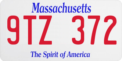 MA license plate 9TZ372
