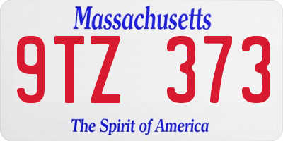 MA license plate 9TZ373