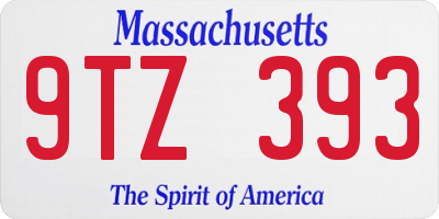 MA license plate 9TZ393