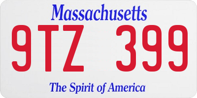 MA license plate 9TZ399